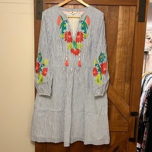 Boden Tropical Dress with Tassels